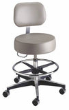 Pneumatic Exam Stools with Adjustable Contoured Backrest