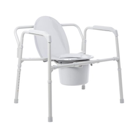 3-in-1 Commode Chair Fixed Arms Steel Frame