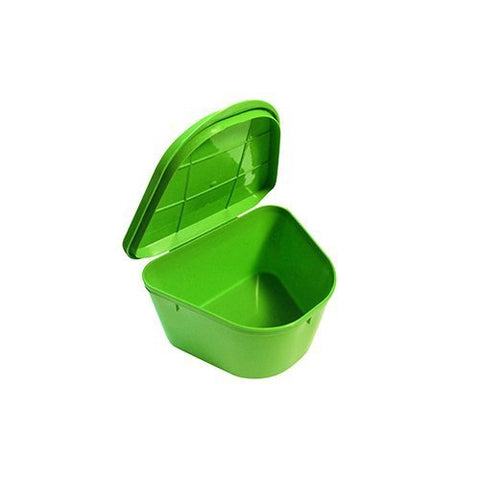 Denture Cup Green Hinged Lid Single Patient Use