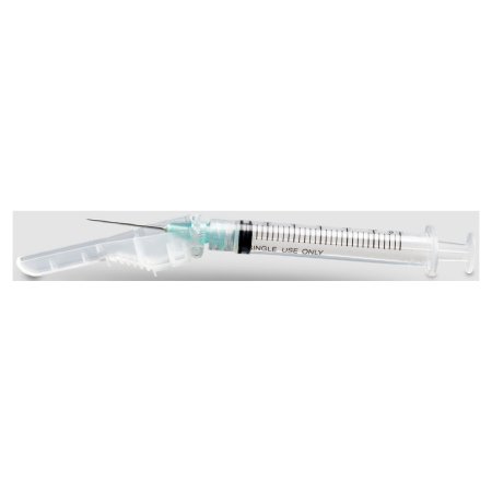 Safety Hypodermic Syringe with Needle McKesson Prevent® 3mL