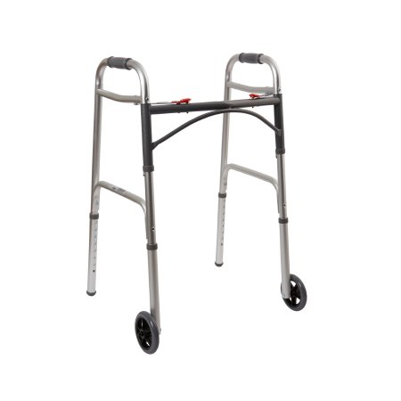 Adult Aluminum Folding Walker with Wheels