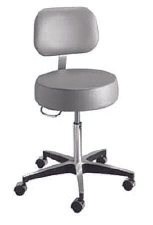 Pneumatic Exam Stools with Adjustable Contoured Backrest